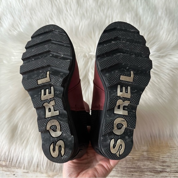 Sorel Joan Of Arctic Wedge Chelsea Boots Shoes Rich Wine 5.5 - Picture 10 of 12